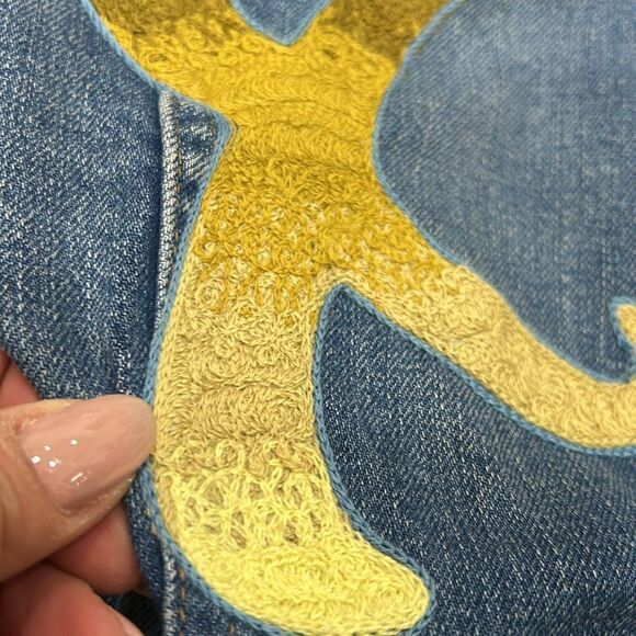 Madewell denim jean jacketed coat embroidered xobc - Picture 6 of 7